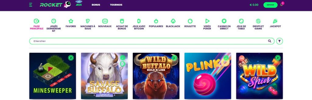 Rocket Casino jeux